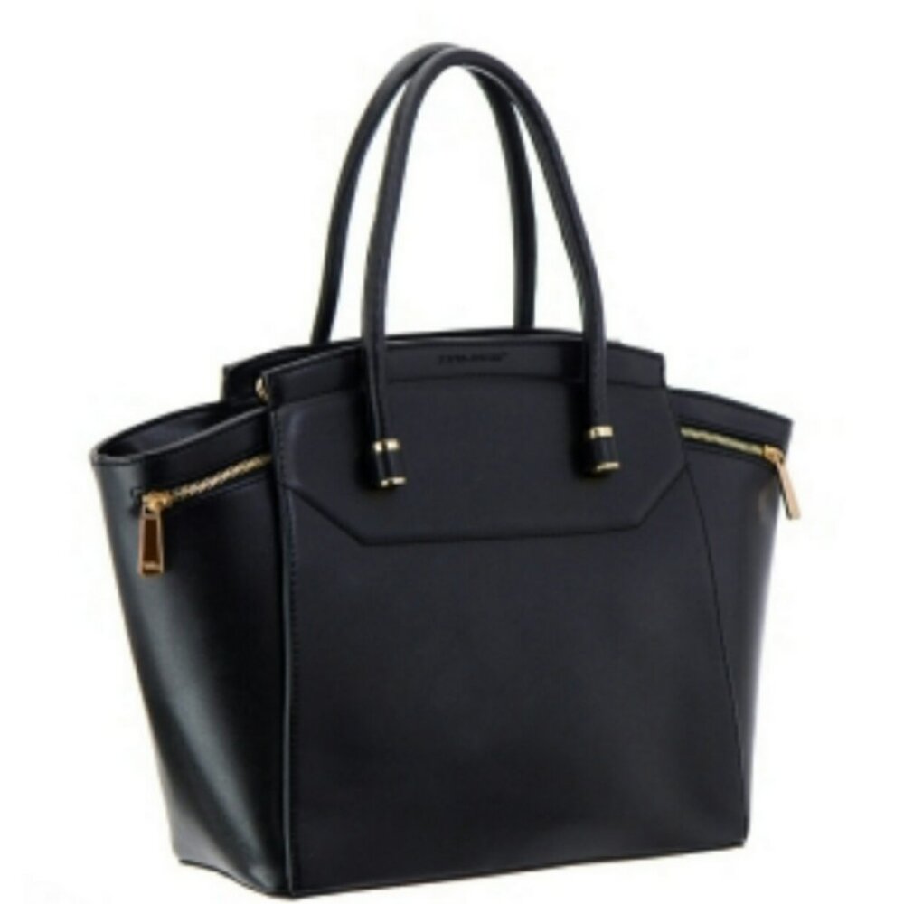 David Jones Black Satchel Handbag FREE GIFT Silver Tote Handbag